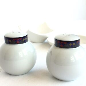 EUC Dansk Emerald Braid Salt and Pepper Shakers